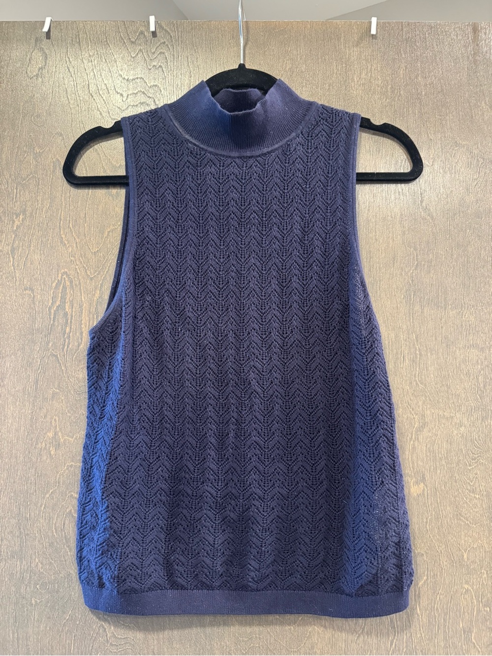 Gap Sleeveless Knit Mock Neck Top - Navy